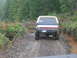 1979 Ford Bronco - Ford Bronco driving on a rough gravel road through a wooded area.