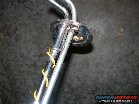 Fuel sending unit with yellow wire wrap