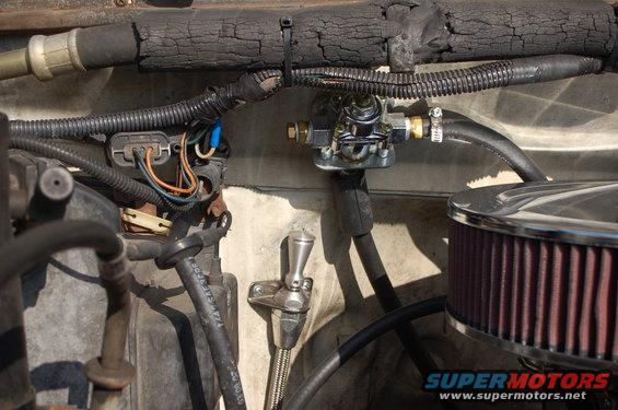 Fuel pressure regulator & transmission dipstick