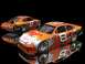 2004 Jeep Wrangler - Two orange NASCAR race cars, each displaying the number 8 and cartoon graphics, are shown on a reflective black surface.