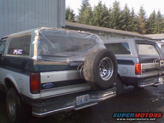 Rear view of the twins.  Going to put the window from the 93 into the 94