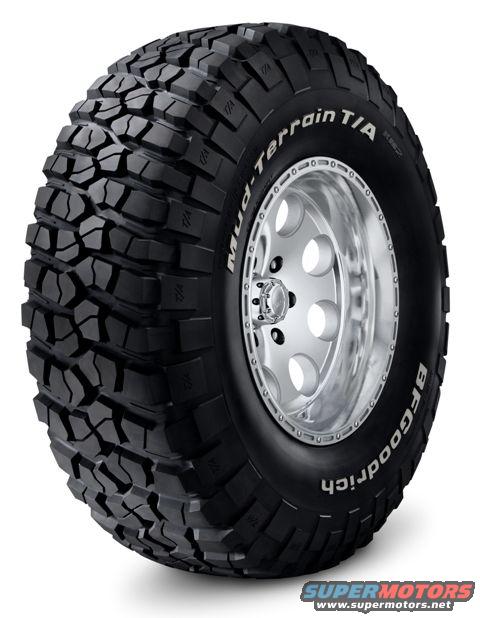 BFGoodrich Mud-Terrain T/A tire on a silver rim, white text on sidewall