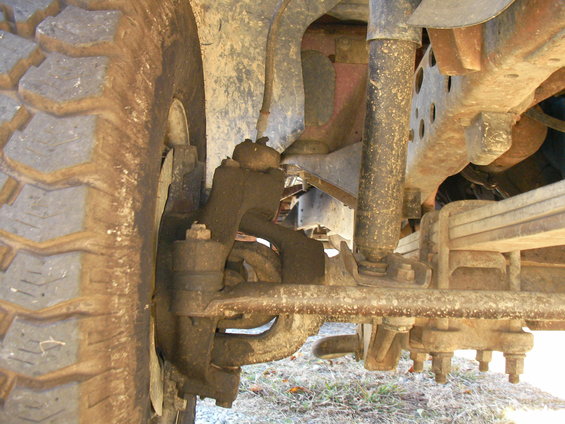 Front suspension and tire of a heavy-duty truck