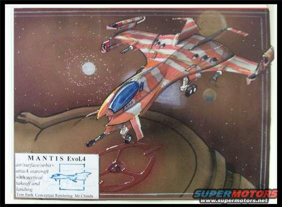 1mantis_evo_iv.jpg The Mantis Evolution IV ground attack craft. Airbrush, marker, pastel.