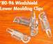Windshield Lower Reveal Moulding Trim Clips for '80-96 (9 Required)
If you can't find any, e-mail me...