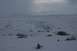 1990 Chevrolet Suburban - A vast glacier dominates the scene under a cloudy sky, with snow-covered ground and a few hardy bushes.