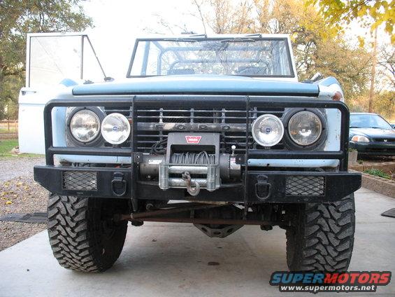 Warn winch, custom bumper, 1 ton steering.