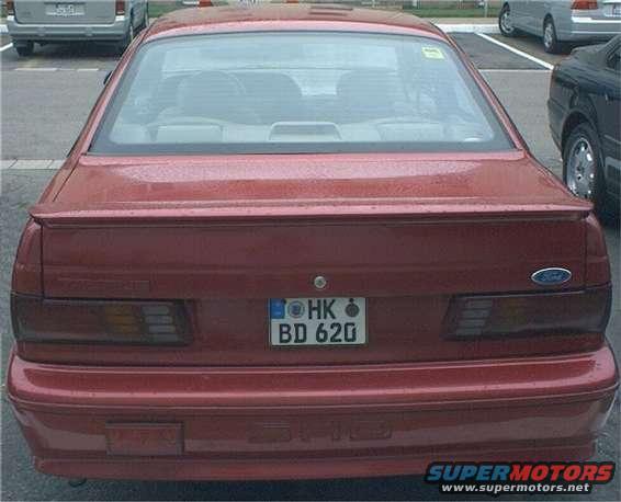 oursho5b.jpg German-style SHO:
Rain, US Army Europe plates, aftermarket rear foglight, and ADAC (German AAA) sticker in the top right back window.