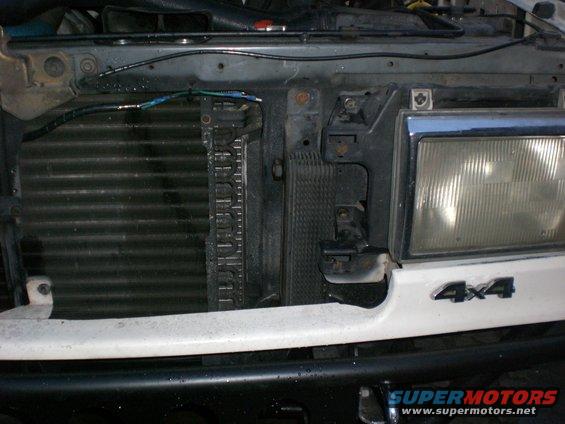 small cooler relocated and used for a power steering cooler
