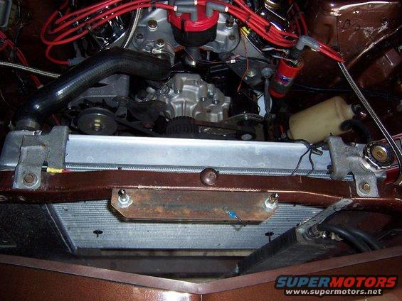 radiator and mounts, trans cooler, and hood pin mount.
