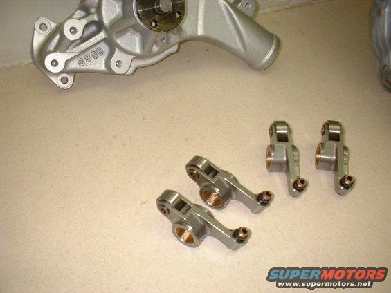 T&D rocker arms and an Edelbrock aluminum water pump modified by Jim Barillaro's shop.