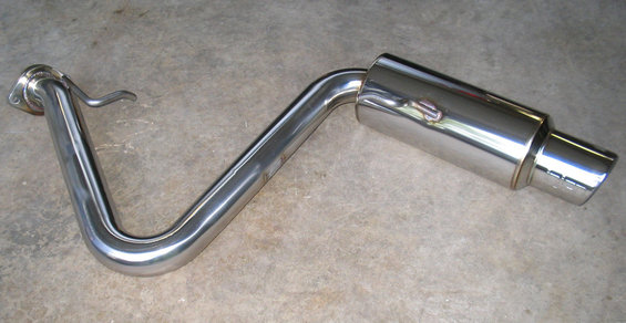 Chrome exhaust pipe with muffler