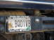 1978 Ford Bronco - License plate frame reads 'Where are you goin'?' and 'Support Wildlife When You Croak?'