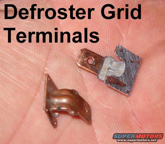 defrostterms.jpg Defrost Grid Terminals

Apply with conductive cement as described in this TSB:
[url=http://www.supermotors.net/registry/2742/54306-4][img]http://www.supermotors.net/getfile/470187/thumbnail/tsb932601rdef2.jpg[/img][/url]