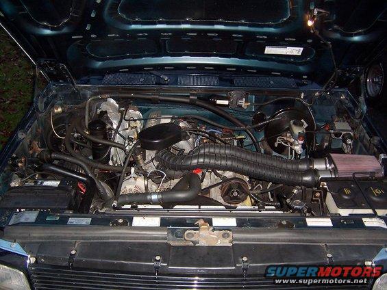 Engine bay with aftermarket air intake