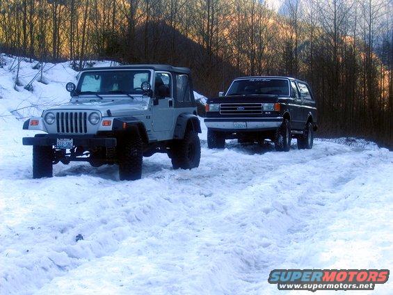 Bronco and Unknown Jeep