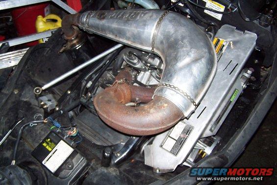 2004 Arctic Cat F-7 Firecat engine with exhaust pipe and control module
