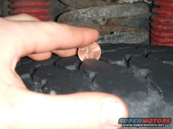 penny in tire tread