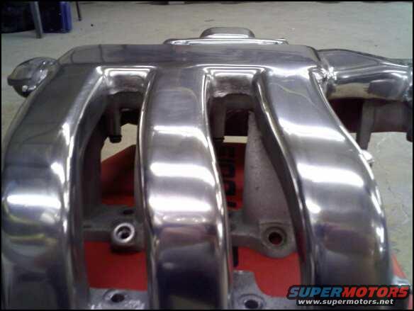 Polished aluminum intake manifold with multiple runners