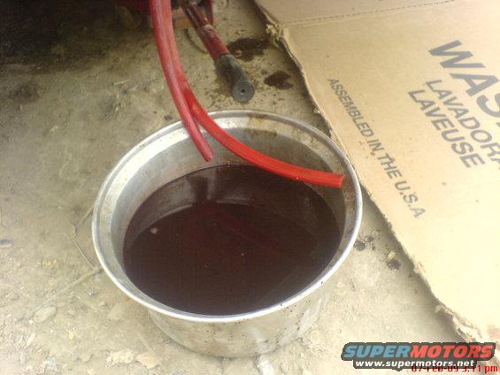 make the AOD pump the old fluid through the lines(cooler)by starting the engine