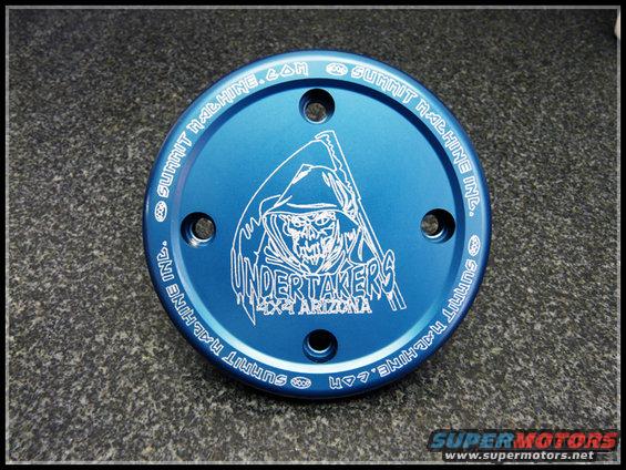 Blue metal cover with grim reaper graphic and 'Undertakers 4x4 Arizona' text