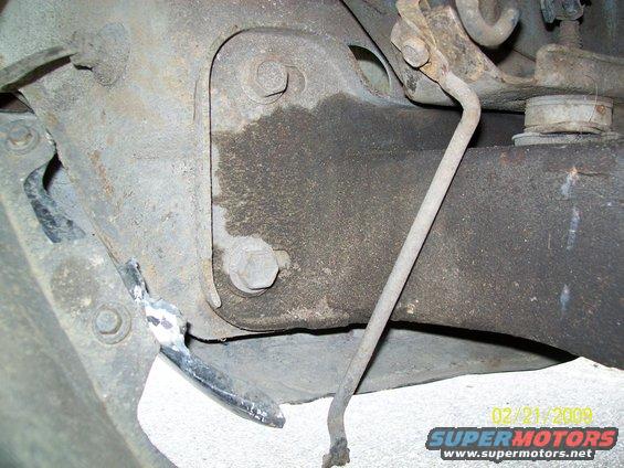 BROKEN FENDER BRACE FROM BLOWOUT