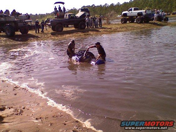 snowmobile under water