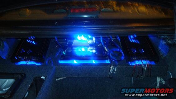 A shot of the trunk at night.