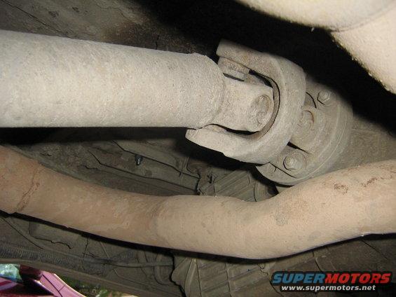 Driveshaft and exhaust system underside view