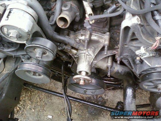 Engine water pump and pulleys