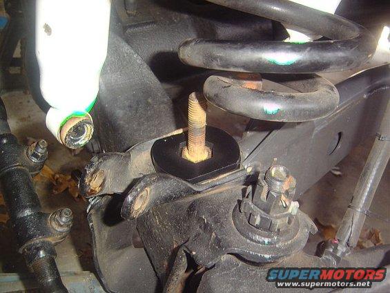 spaceronstud.jpg SuperLift spacers had to be ground to fit inside AntiSway bar mount.