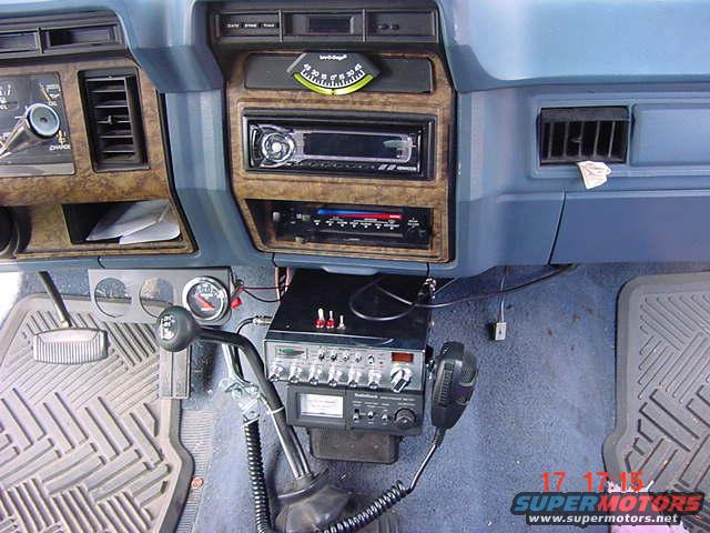 cb, meter, cd player, lev-o-gague,autometer trans. gague, hand throtle(soon to change)