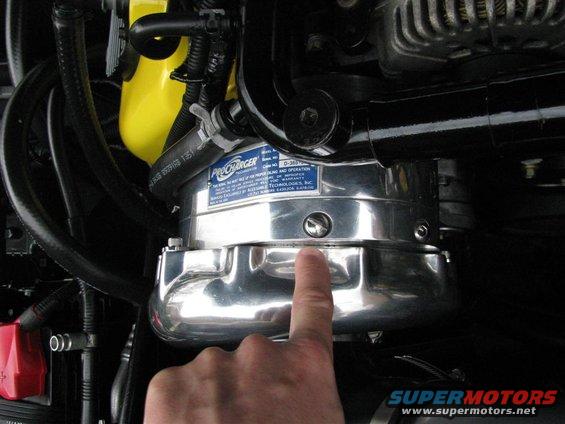 Chrome ProCharger supercharger with readable text label