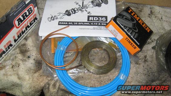 ARB Air Locker box, Timken bearing box, and Dana 60 diagram