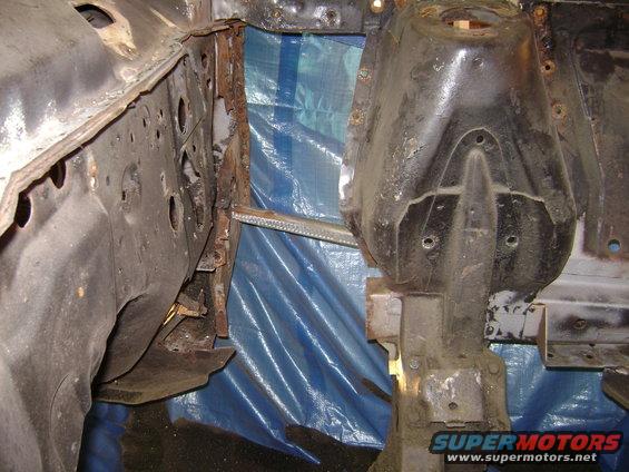 whats left of the left side eng compartment