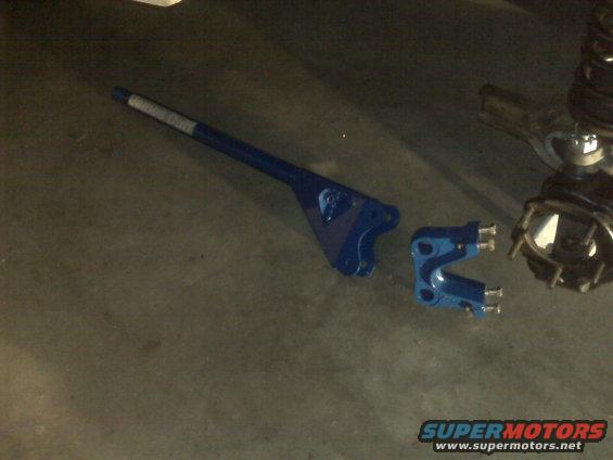 Blue painted Dana 60 axle with disc brake components, likely from a heavy-duty truck