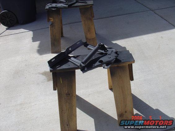 blasted and painted hood hinges.