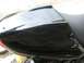 2008 Kawasaki Ninja R - Close-up of a black motorcycle tail section flame graphics and a black seat.