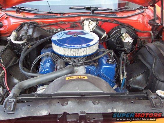 100_2477.jpg I run this "open" element air cleaner for daily driving and at the track; it was a cheap Mr. Gasket chrome unit that I repainted Ford corporate blue and installed a spare decal I had from Dearborne Classics.