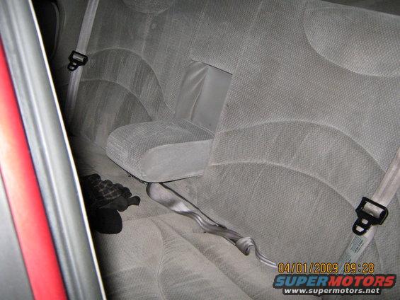 Gray rear seats and seatbelts in a 1997 Ford Crown Victoria