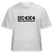 1989 Ford Bronco - A white t-shirt displays the text 'UC4X4' and 'UNDER CONSTRUCTION.COM' in black lettering.
