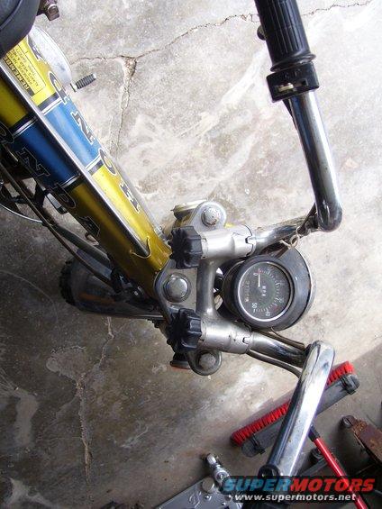 1972 Honda CT70 motorcycle front view with speedometer