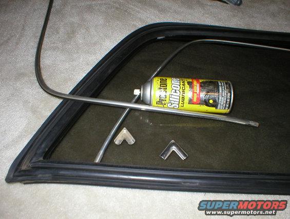 trim-begin.jpg Although I'm not using these gaskets, I replaced the trim in them.  It's more difficult than installing the windows in the shell.

D7TZ-1042430-A Reveal moulding insert, 143" roll
EOTZ-9829622-B Reveal moulding upper front joint
EOTZ-9829622-C Reveal moulding lower rear joint