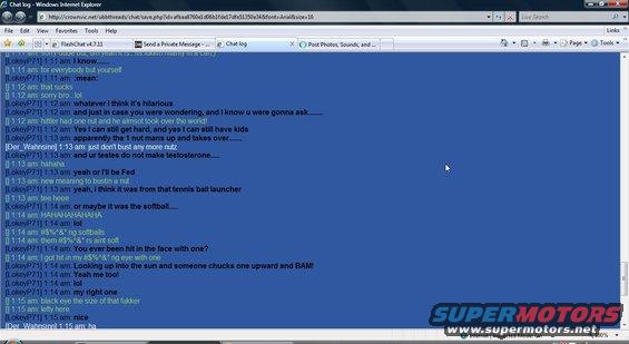 Screenshot of a chat log with Supermotors.net logo