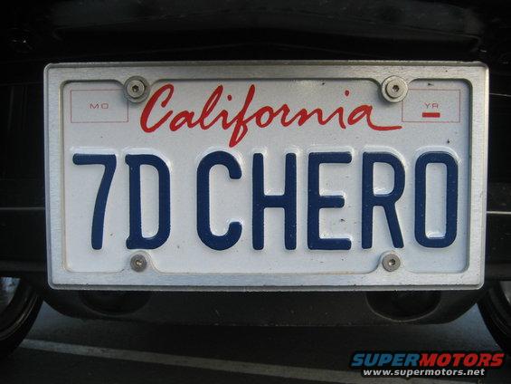 California license plate reading 7D CHERO