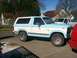 1982 Ford Bronco - A two-tone blue and white Ford Bronco is parked in a driveway next to a white pickup truck.