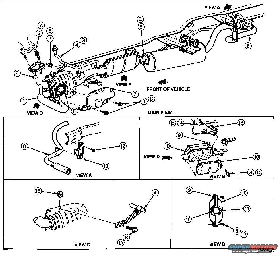 99 Ford ranger exhaust system diagram