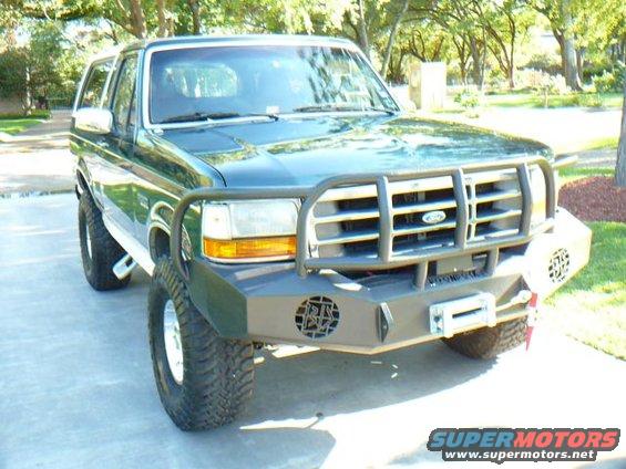 1992 Ford Bronco with custom front bumper and winch