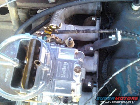Holley carburetor with engine manifold and cables