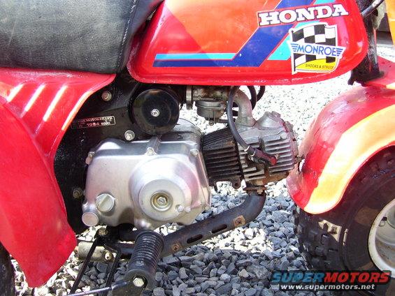 Red Honda three-wheeler with visible engine and '1984' badge